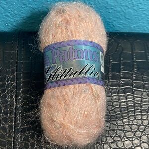 NWT Patons Glittalic Yarn in Rose Glow 95% Polyester 5% Lurex